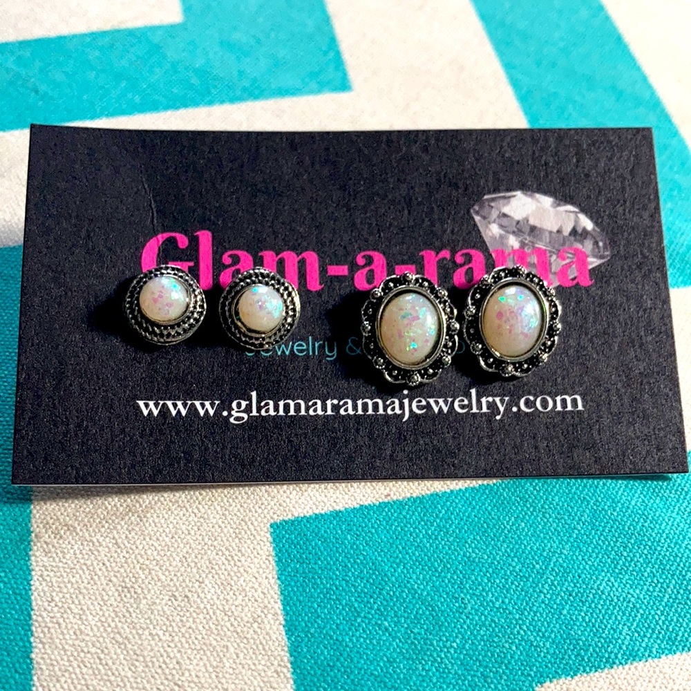 Antique Style Opal Like Earring set